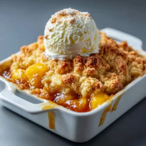 Dump And Bake Peach Cobbler