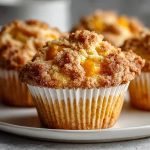 Homemade Peach Cobbler Muffins