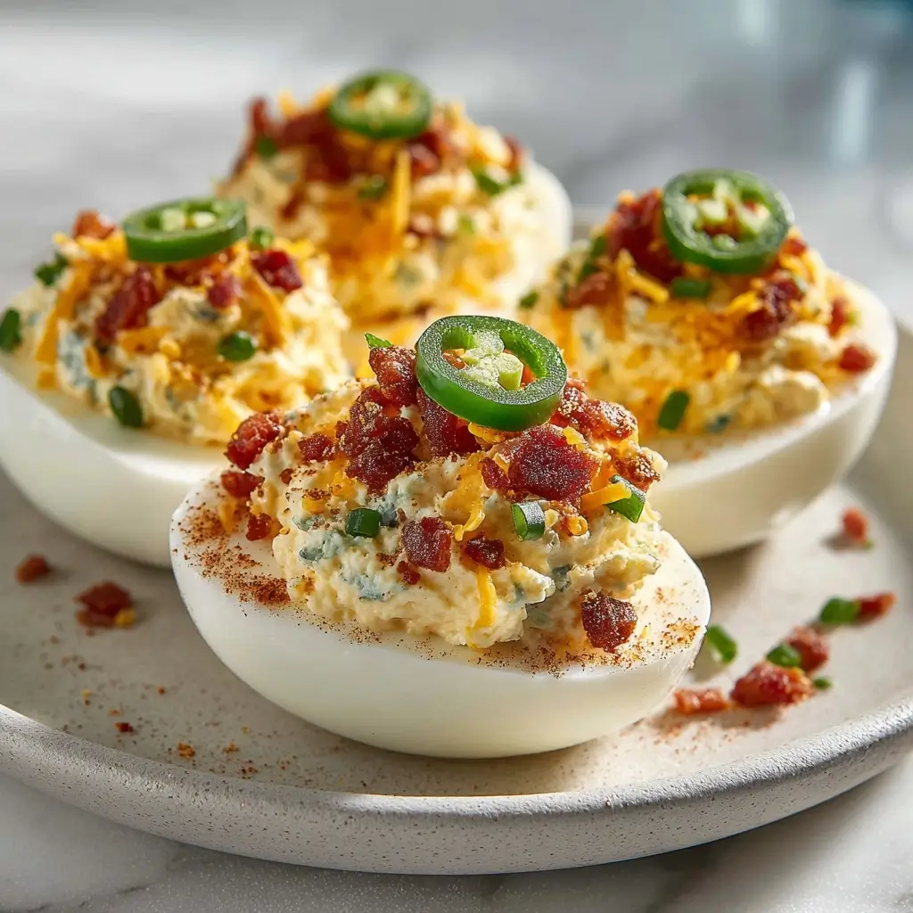 Loaded Jalapeño Popper Deviled Eggs