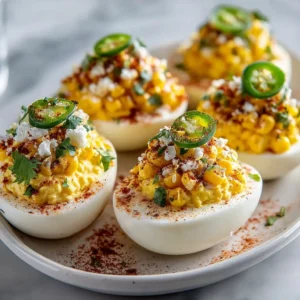 Mexican Street Corn Deviled Eggs