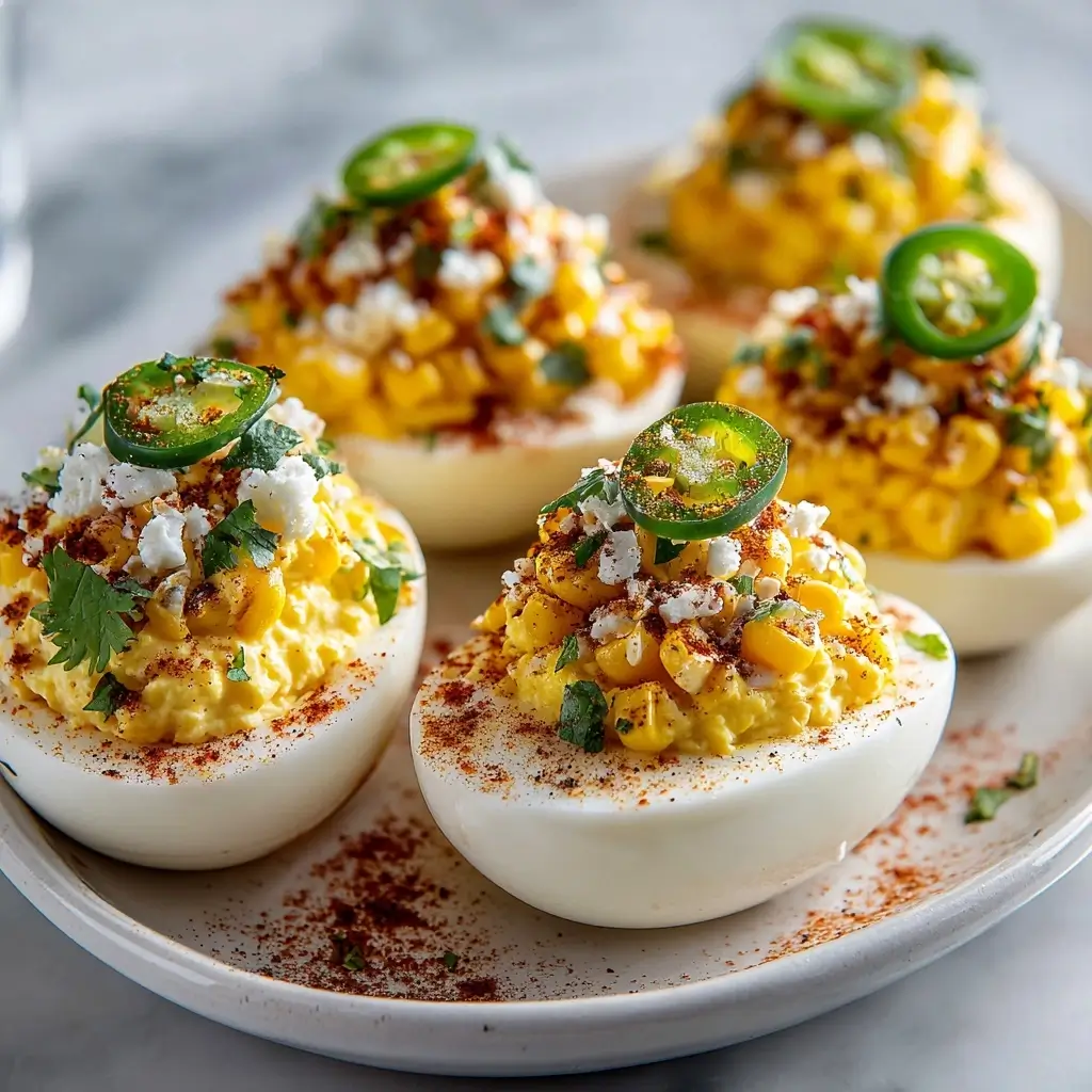 Mexican Street Corn Deviled Eggs