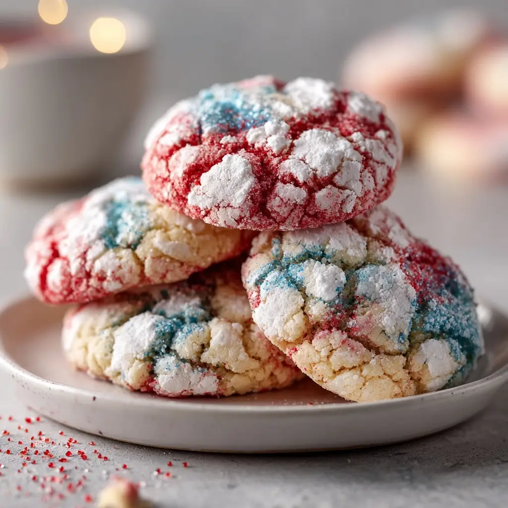Patriotic Crinkle Cookies