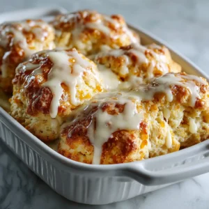 Peach Butter Swim Biscuits With Vanilla Glaze