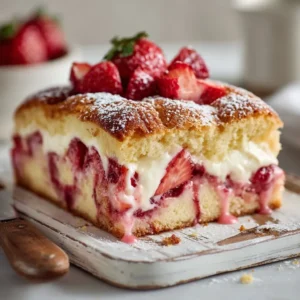 Strawberry Earthquake Cake