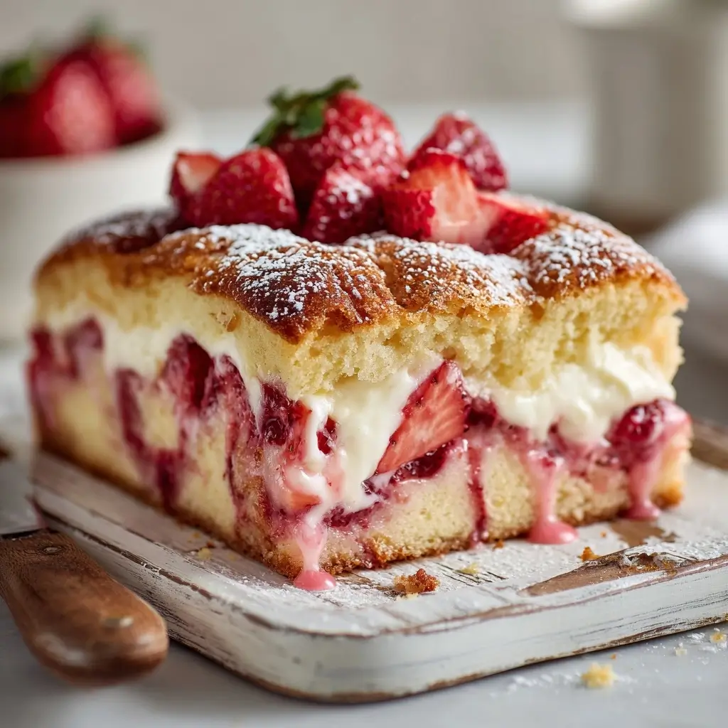 Strawberry Earthquake Cake
