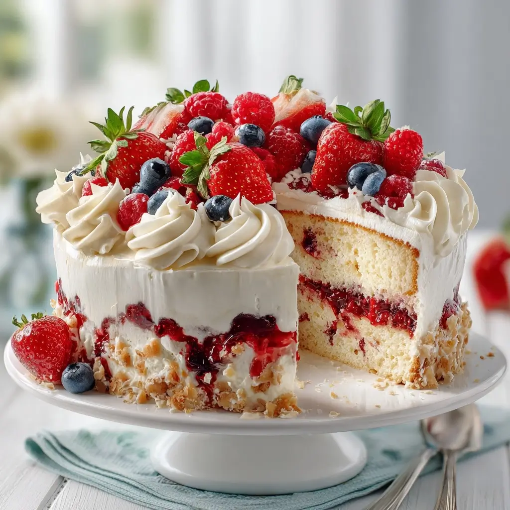 Summer Berry Poke Cake