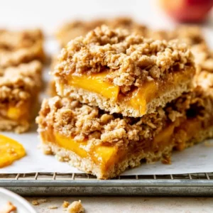 Brown Butter Peach Crumble Bars Easy Homemade Recipe