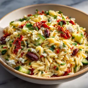Cold Orzo Salad With Feta Olives And Sun Dried Tomatoes