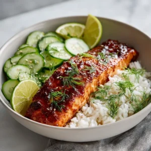 Easy Bbq Salmon Bowls With Cucumber Dill Salad