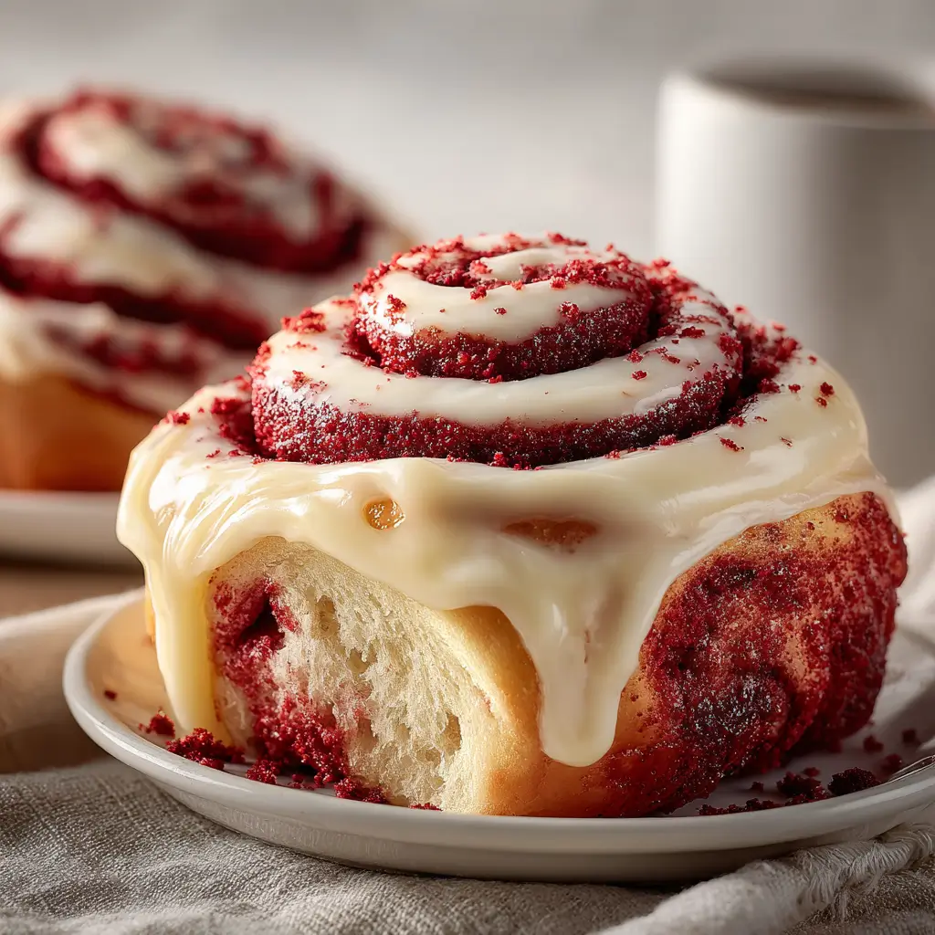 Heavenly Red Velvet Cinnamon Rolls