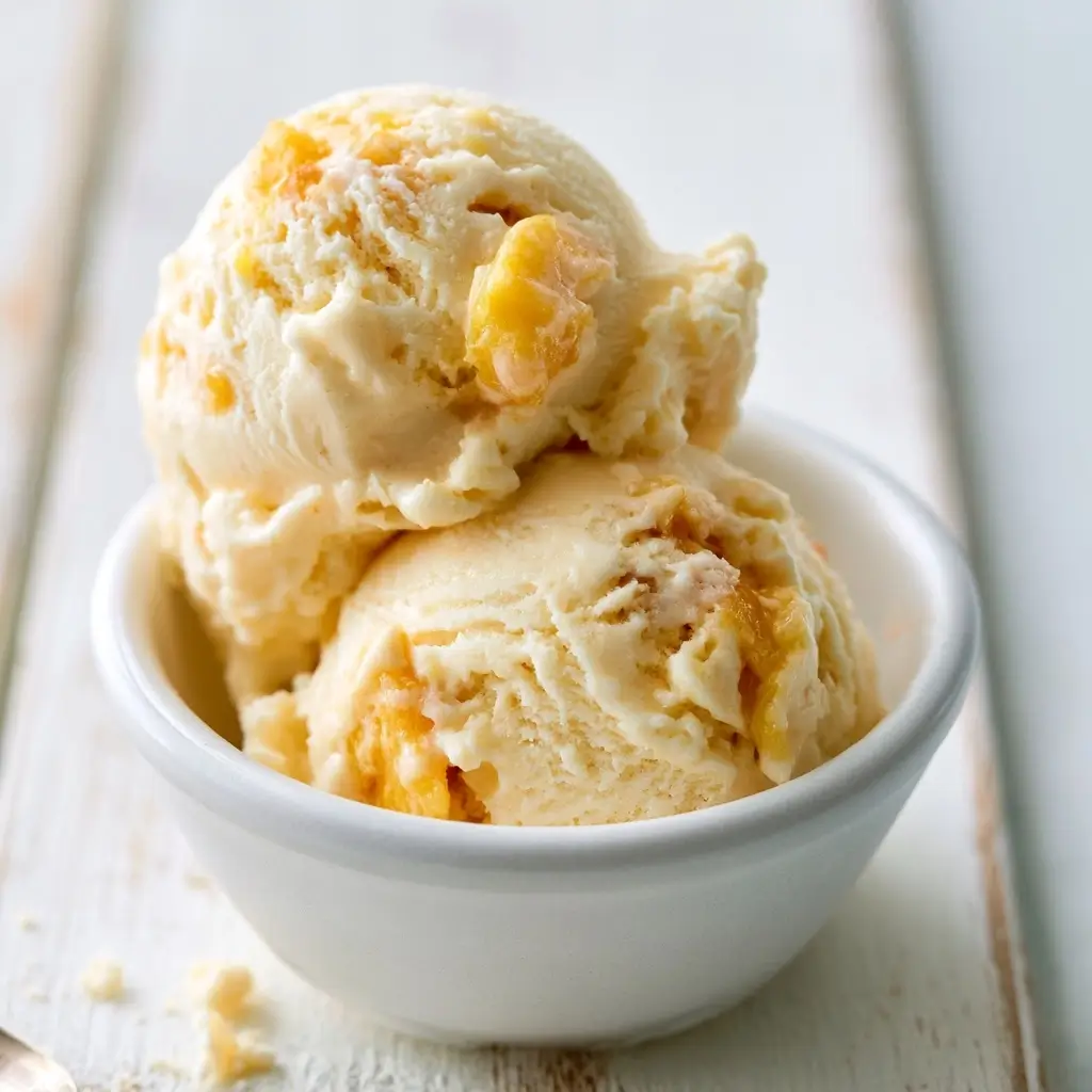 Homemade Peach Ice Cream With Only Three Ingredients