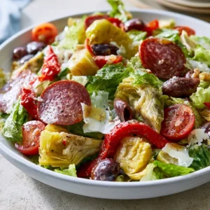 Loaded Antipasto Salad With Salami Artichokes And Peppers