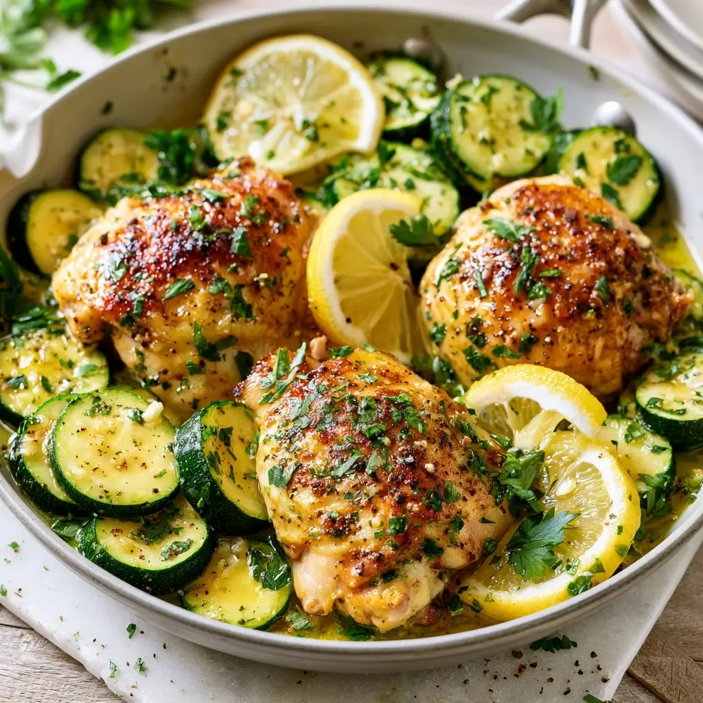 One Pan Lemon Herb Summer Chicken With Zucchini