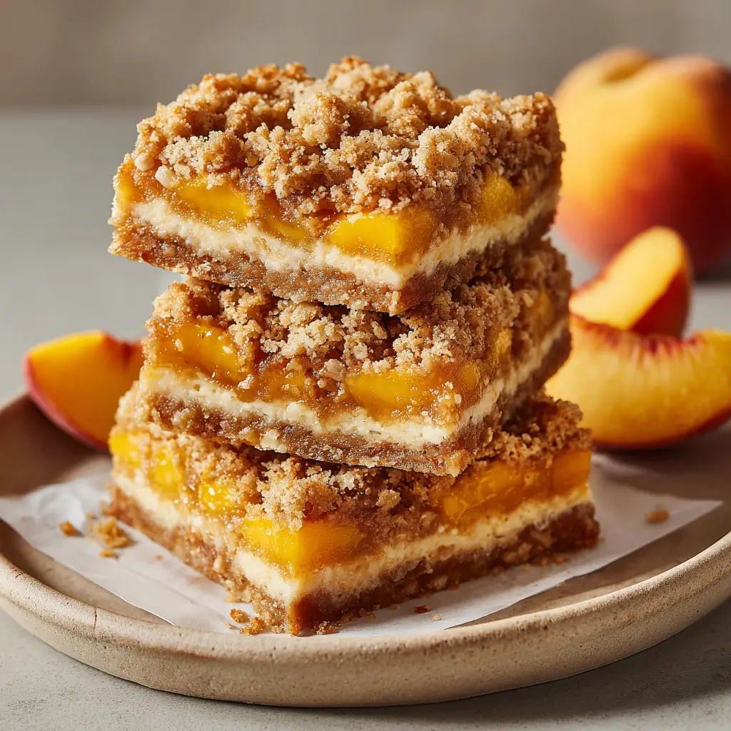 Peach Crumble Bars With Brown Sugar Topping