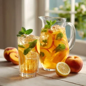 Refreshing Homemade Peach Lemonade For Summer Parties
