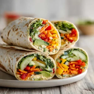Simple No Cook Summer Veggie Wraps For Lunch