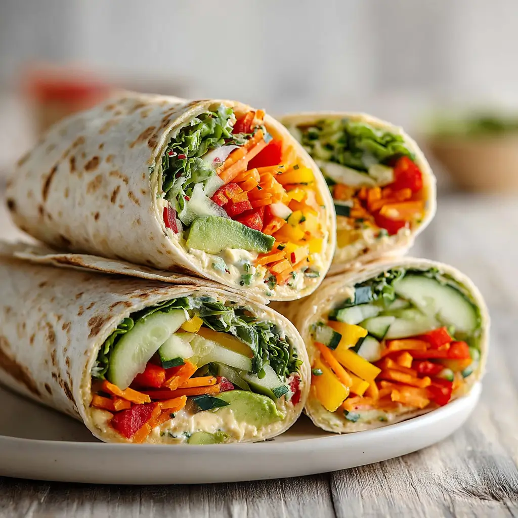 Simple No Cook Summer Veggie Wraps For Lunch