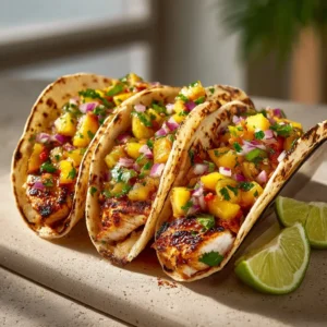 Sweet Peach Salsa For Grilled Chicken And Fish Tacos