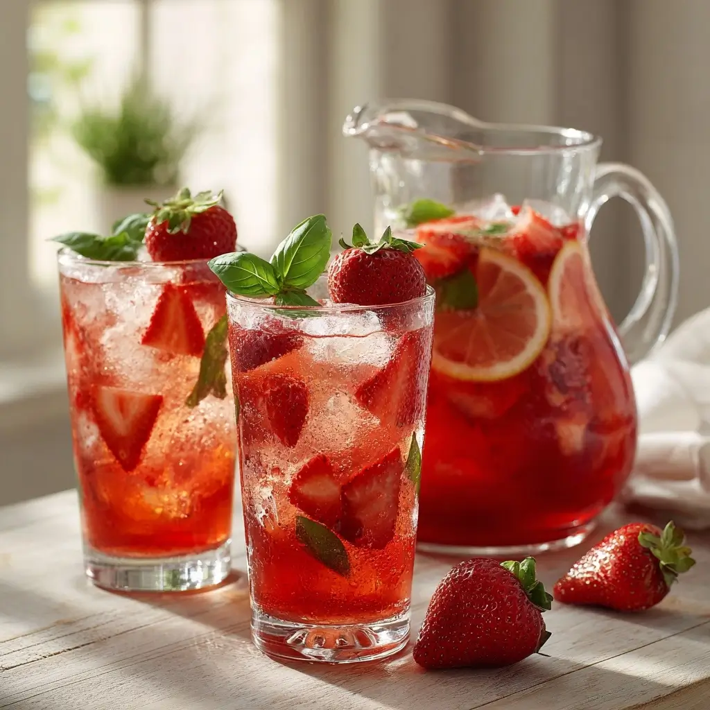 Sweet Strawberry Basil Lemonade For Summer Entertaining