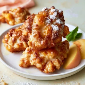 Air Fryer Peach Fritters