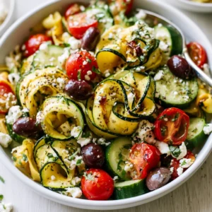 Baked Zucchini Ribbon Mediterranean Salad For Meal Prep Sunday