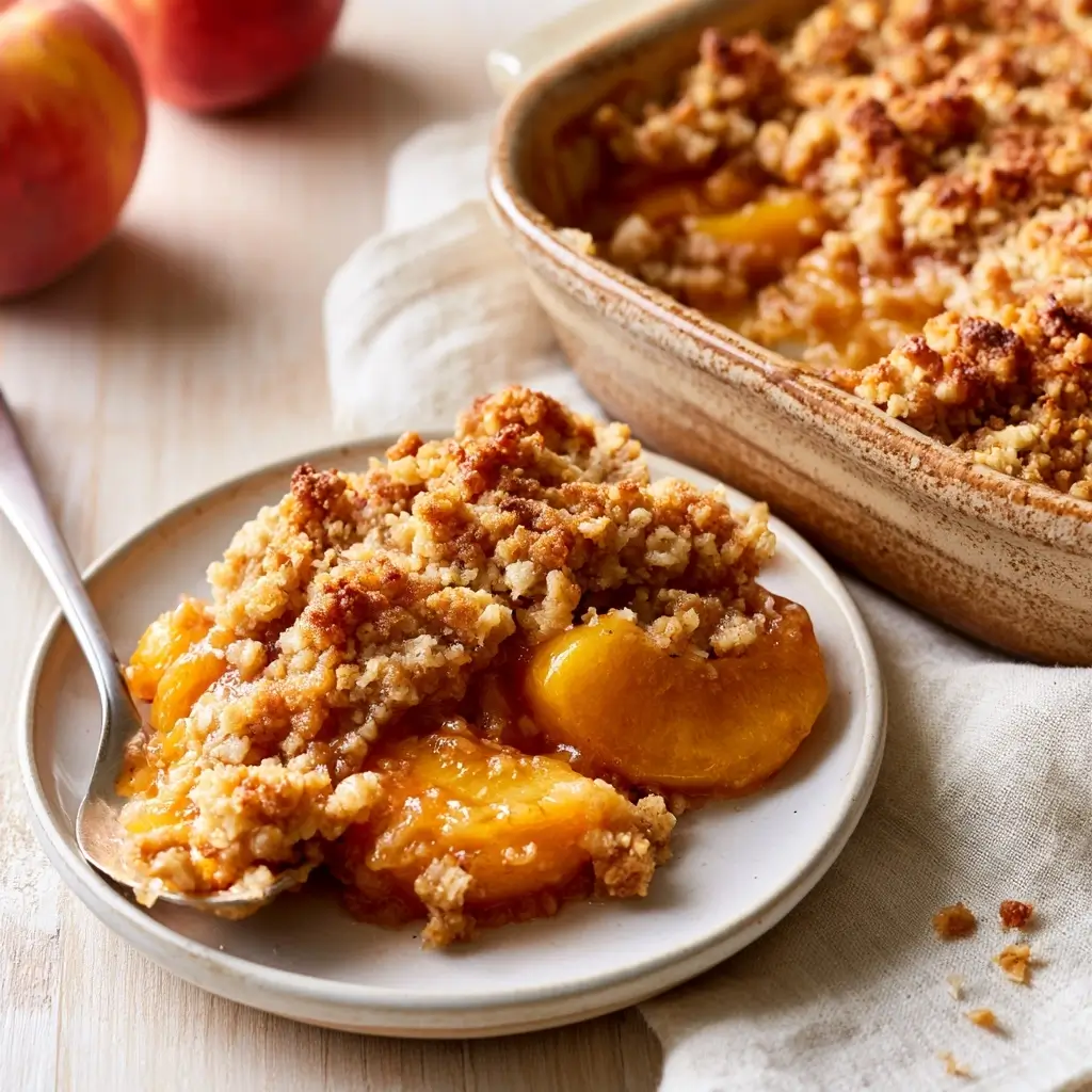 Cozy Brown Butter Peach Crisp Recipe With Easy Oat Crumble Topping