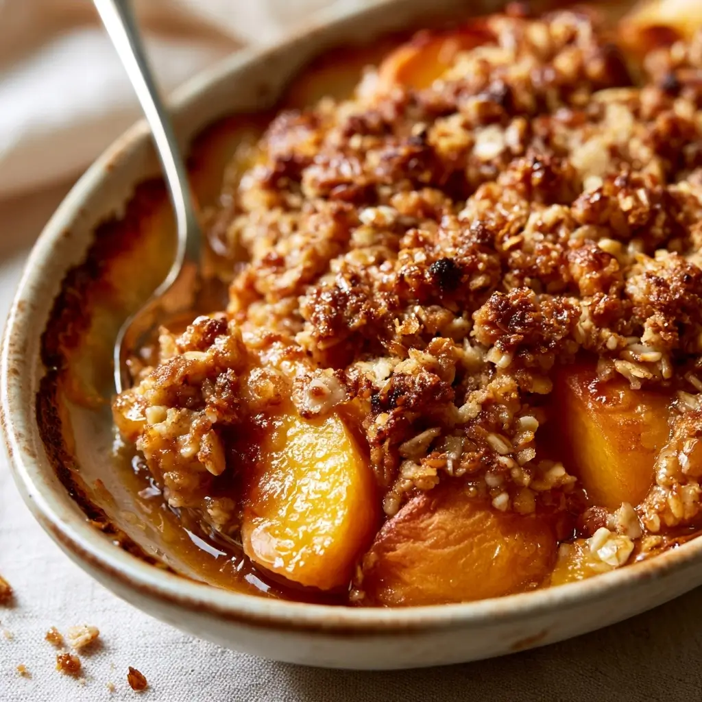Easy No Peel Fresh Peach Crisp Recipe With Crunchy Oat Almond Streusel