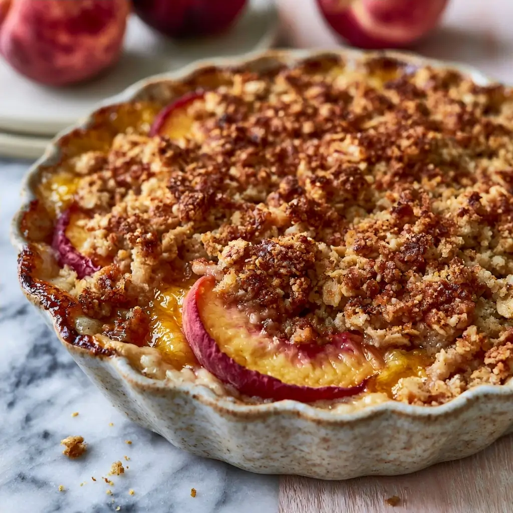 Easy Peach Crisp Recipe With Crunchy Oat Crumble Topping