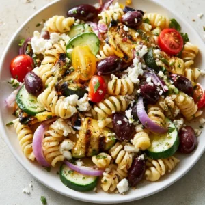 Grilled Greek Pasta Salad For Potlucks