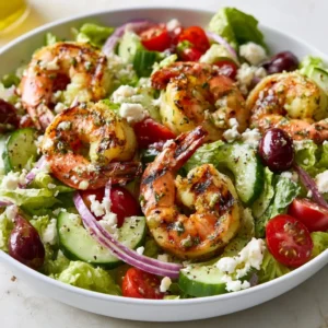 Grilled Shrimp Mediterranean Salad For Back To School Lunch