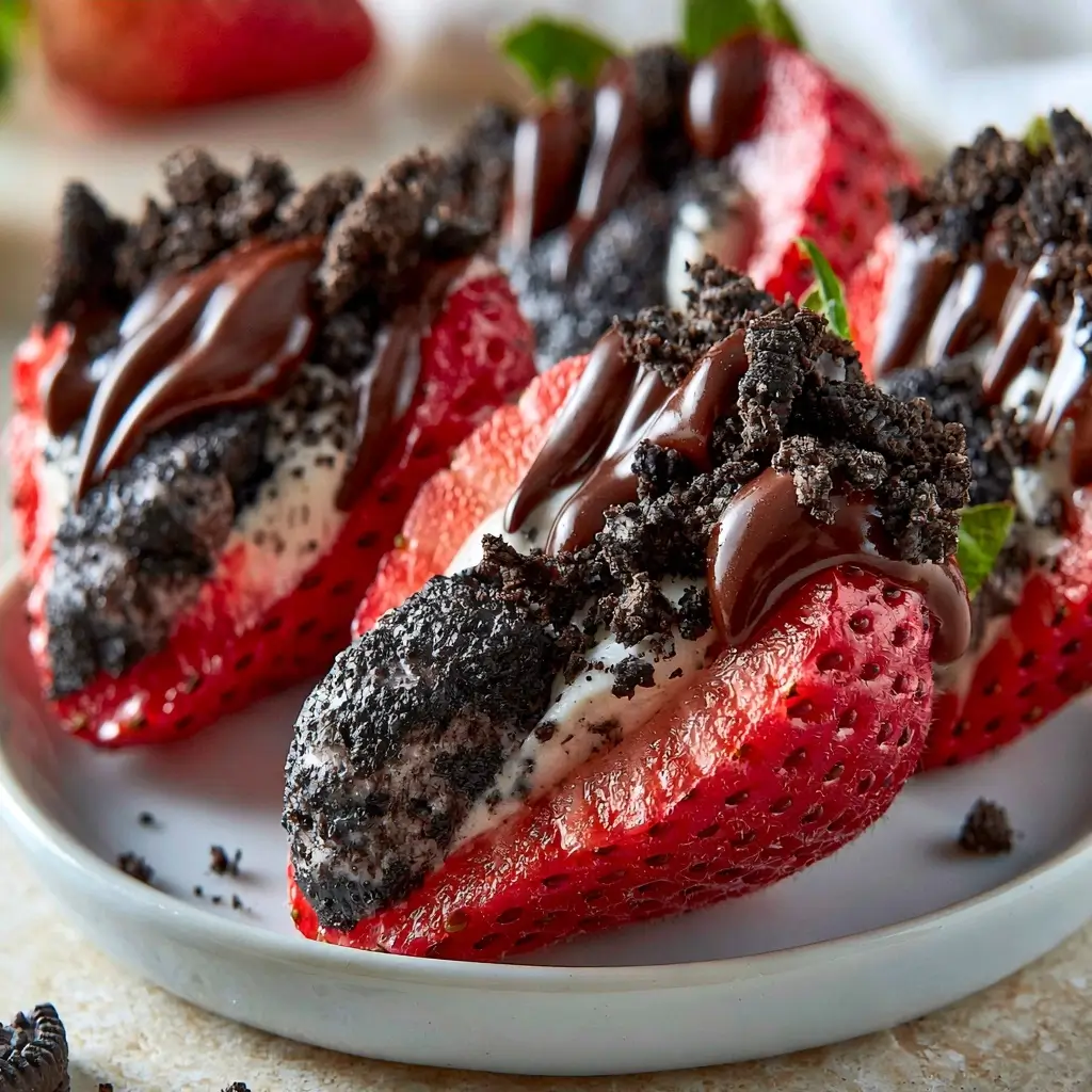 Oreo Truffle Stuffed Strawberries