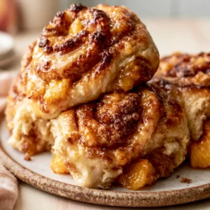 Peach Cobbler Cinnamon Rolls