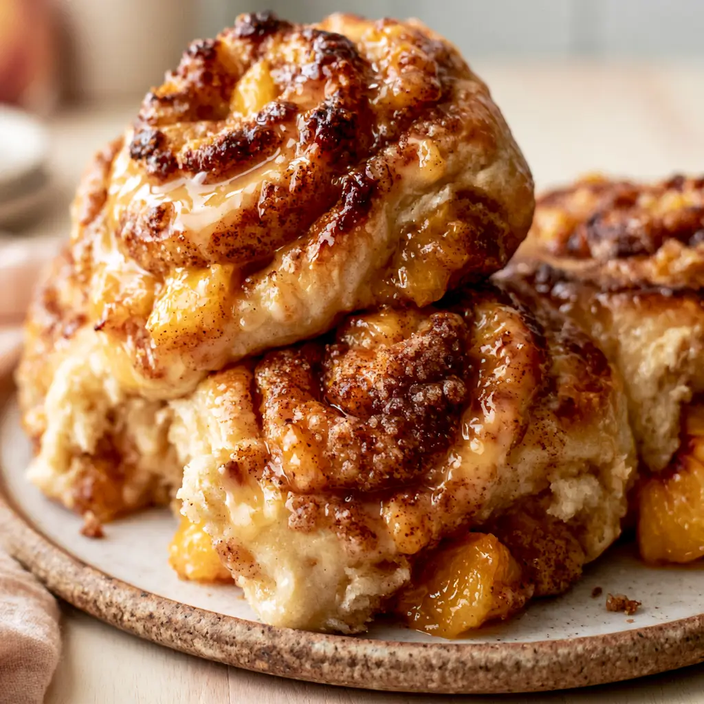 Peach Cobbler Cinnamon Rolls