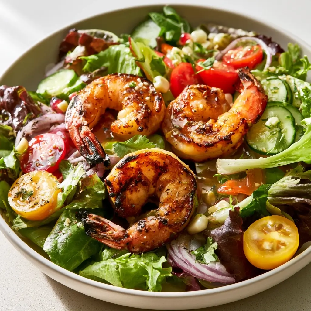 Quick Grilled Shrimp Bowl Salad