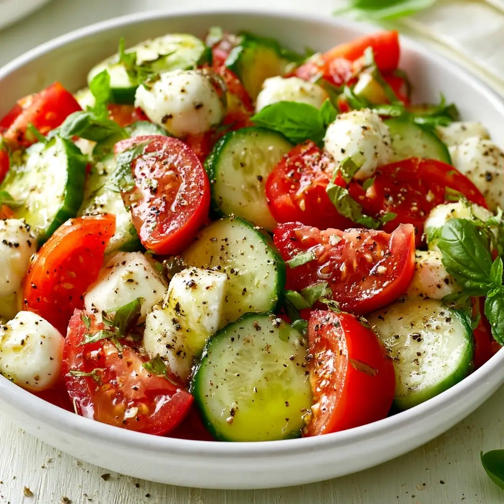 Refreshing Cucumber Caprese Salad