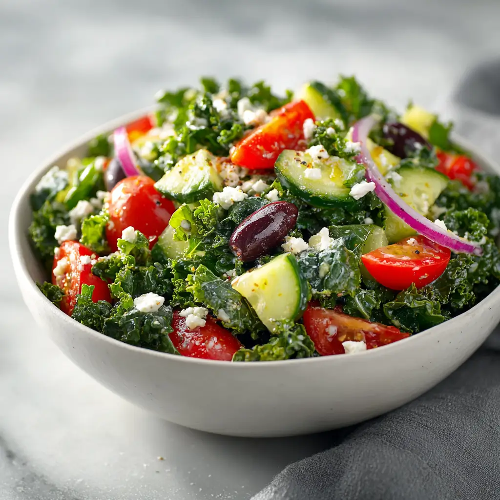 Roasted Kale Greek Salad For Easy Lunch Ideas