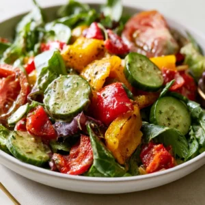 Roasted Pepper Chopped Salad For Summer Lunch