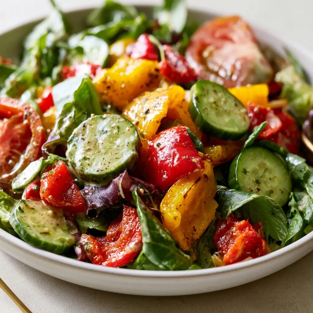 Roasted Pepper Chopped Salad For Summer Lunch