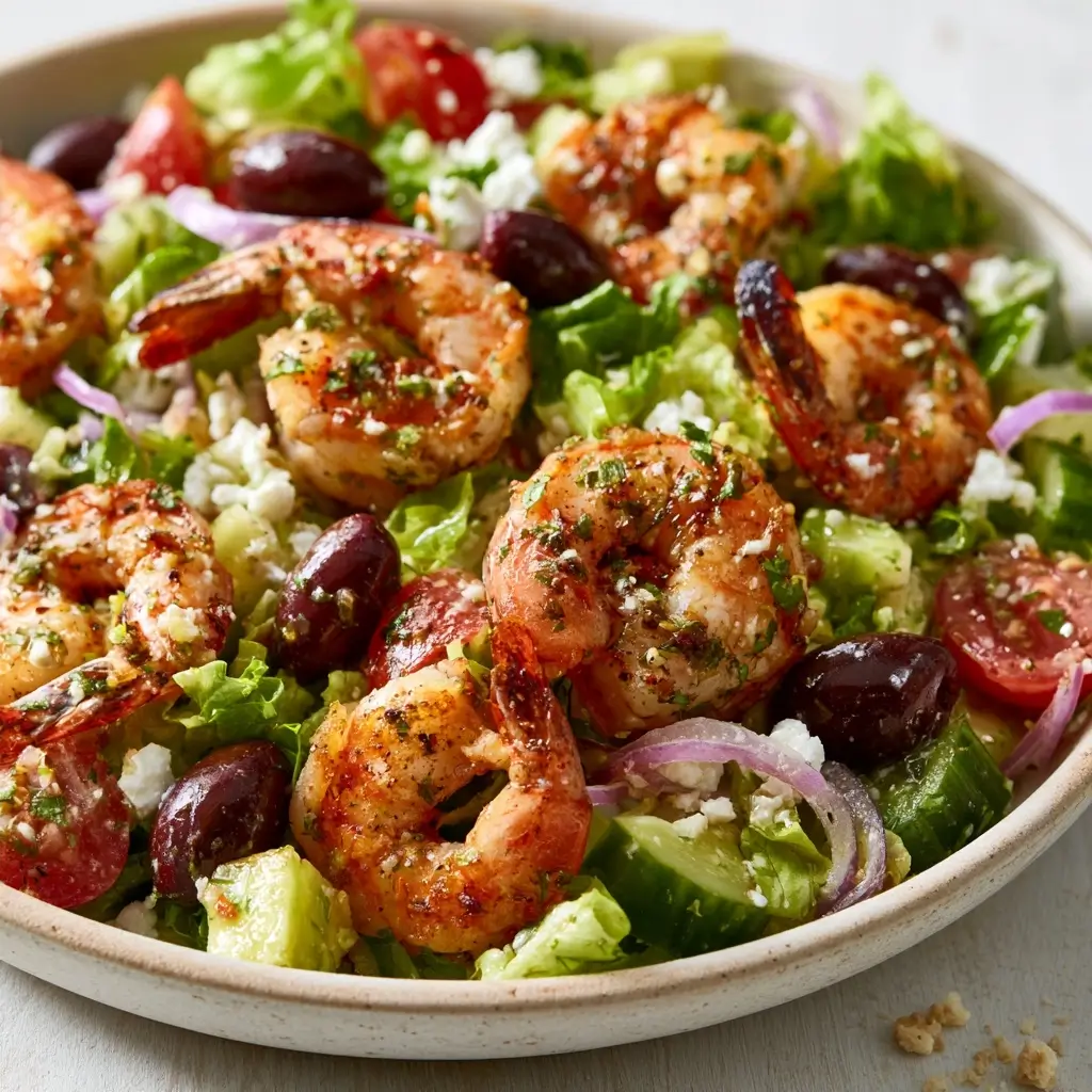 Roasted Shrimp Chopped Salad With Kalamata Olives