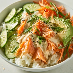 Smoky Salmon Rice Bowl For Back To School Lunch