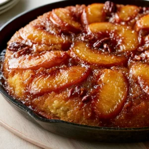 Southern Style Skillet Peach Upside Down Cake