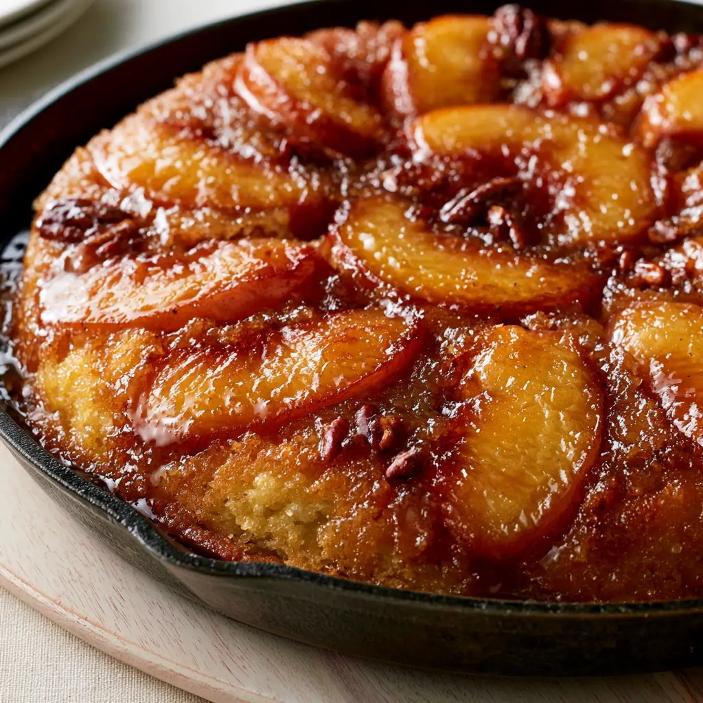 Southern Style Skillet Peach Upside Down Cake