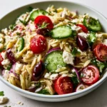 Orzo Feta Mediterranean Salad With Feta And Olives