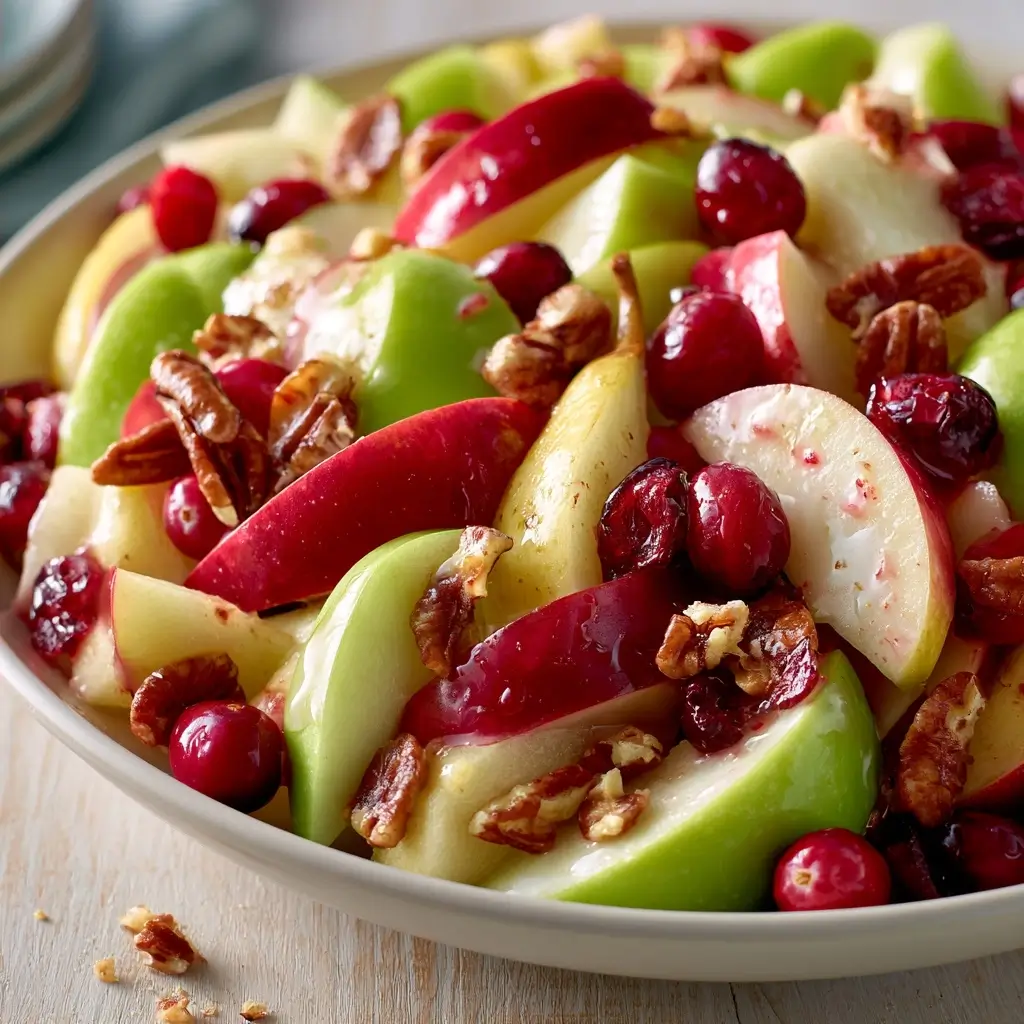 Apples & Pears Fall Fruit Salad With Cranberries