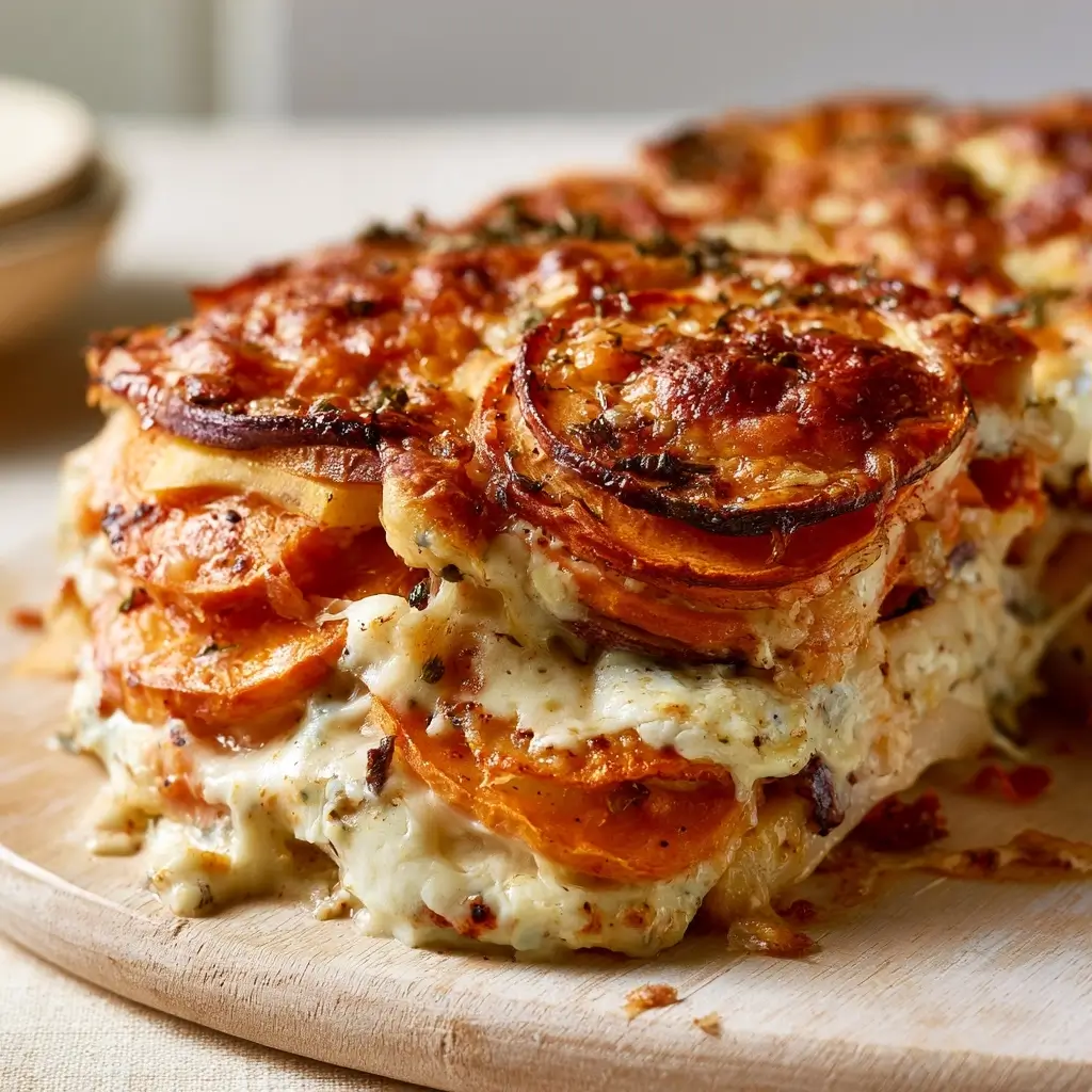Cheesy Root Vegetable Gratin