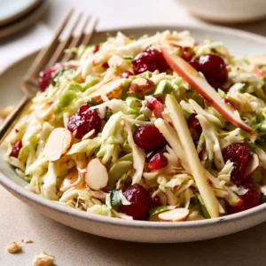 Cranberry Almond Thanksgiving Slaw With Apple Cider Vinaigrette