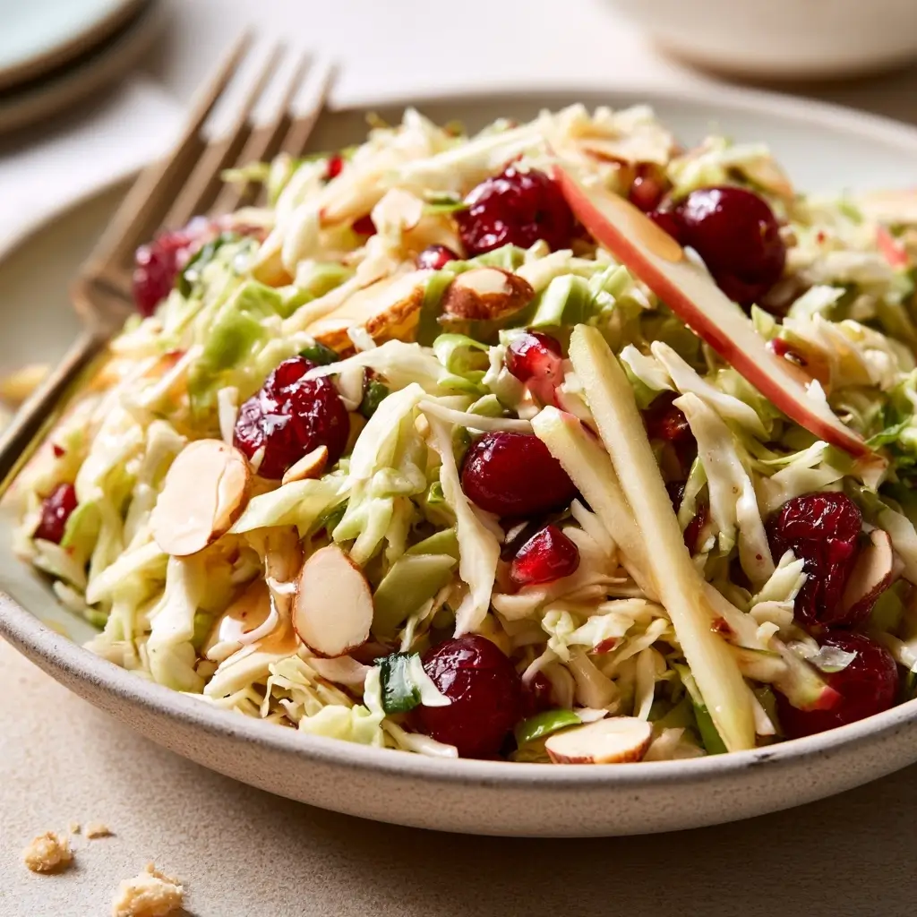 Cranberry Almond Thanksgiving Slaw With Apple Cider Vinaigrette