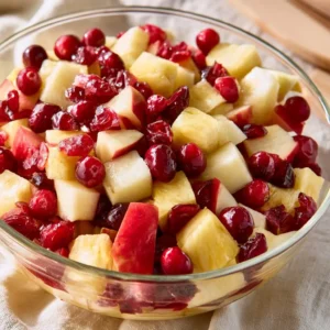 Cranberry Pineapple Apple Salad For Autumn And Winter Holidays, Thanksgiving And Christmas