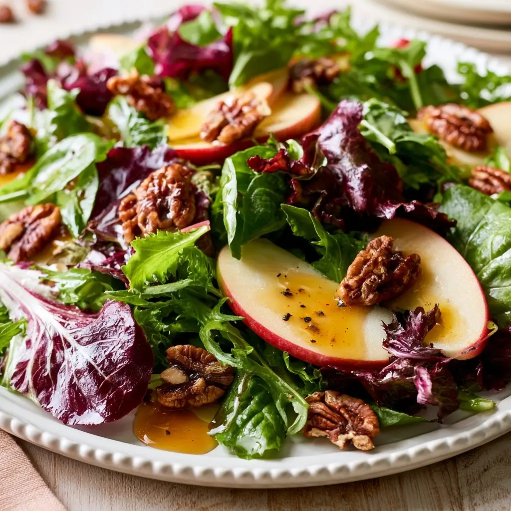 Fresh Apple Pecan Salad With Easy Maple Vinaigrette For Fall & Thanksgiving