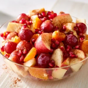 Healthy Spiced Fall Fruit Salad Recipe With Fuji Apple, Red Grapes, Mandarin Orange & Pomegranate